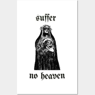 Black And White: Dark Sad No Heaven  - suffer Posters and Art